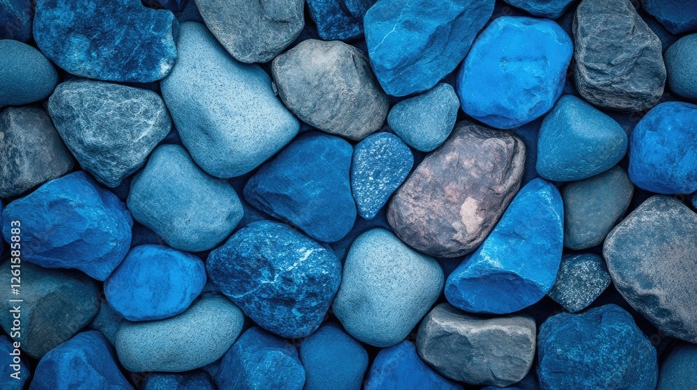 Poster abstract modern background with geometric blue stones and rocks, showcasing a simplistic yet artisti