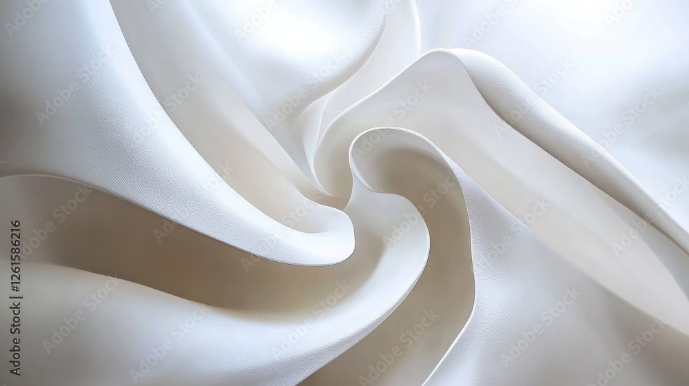 Poster abstract white backdrop with smoothly flowing, curving lines, creating a refined minimalist look tha
