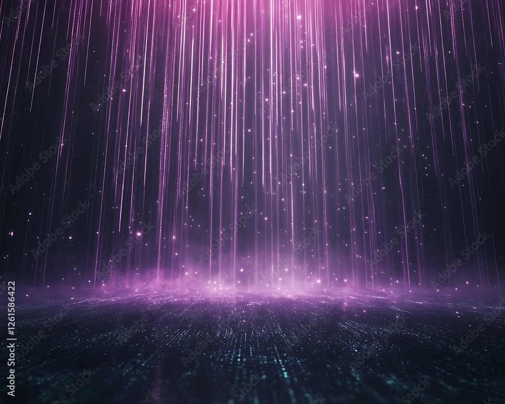 Poster Digital ocean of binary code image