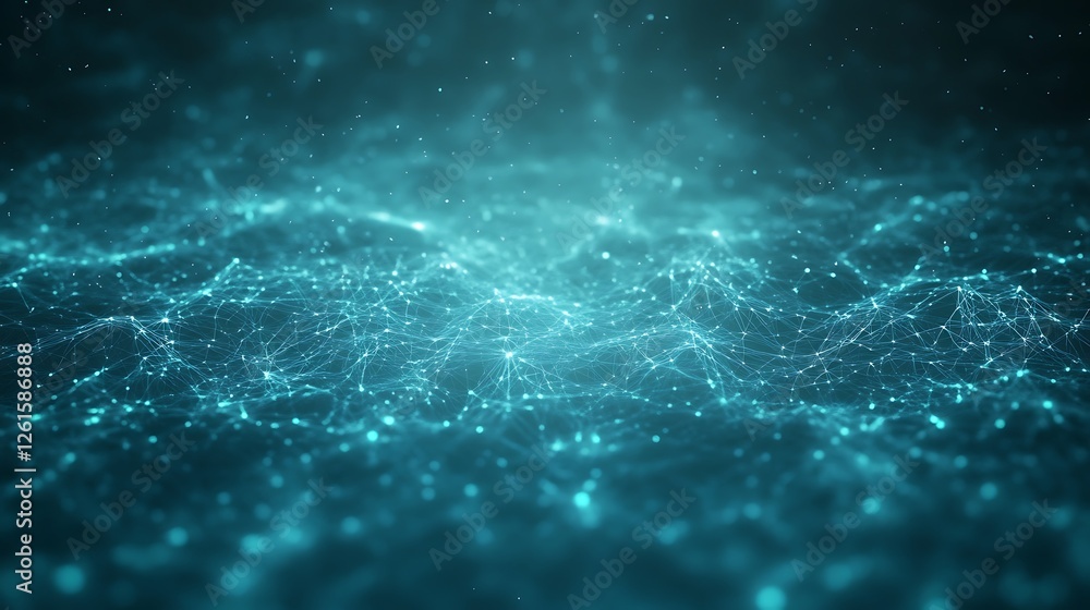 Fototapete Cyber network with security nodes image