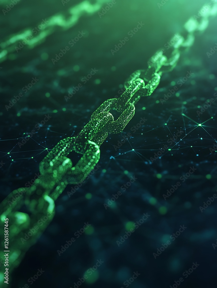 Poster a vibrant blockchain network visualization