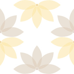 seamless repeat pattern with beautiful pastel yellow and light brown floral motif on white background perfect for fabric, scrap booking, wallpaper, gift wrap projects