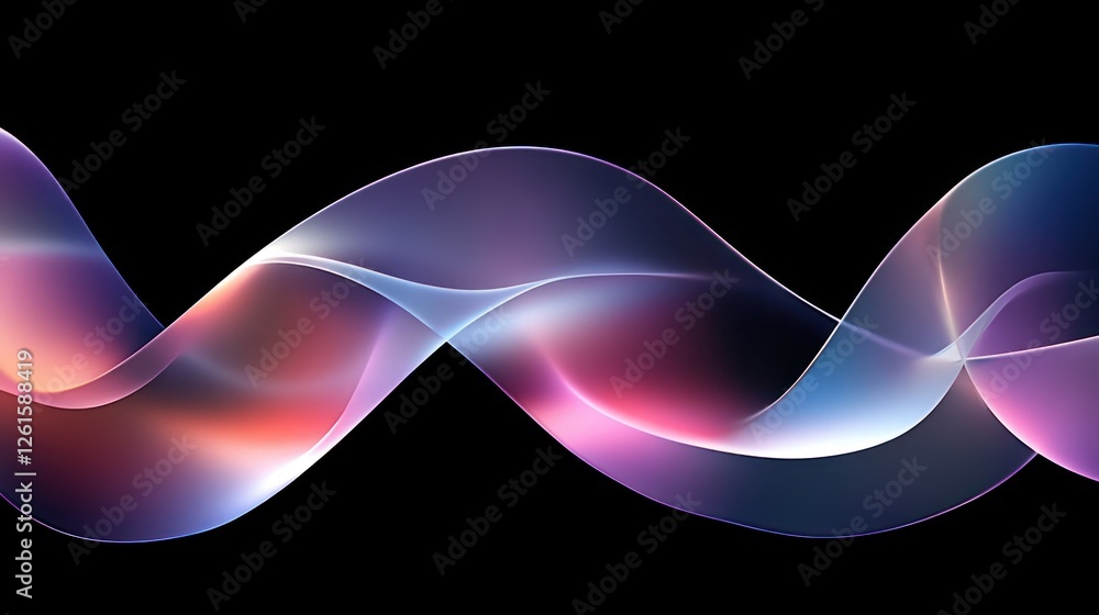 Poster abstract colorful wave design on a dark background