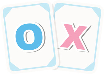 O와 X가 표시된 카드의 일러스트