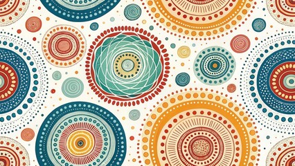 Fototapeta premium Abstract Hand Painted Circle Textures: Sketchbook Design Elements