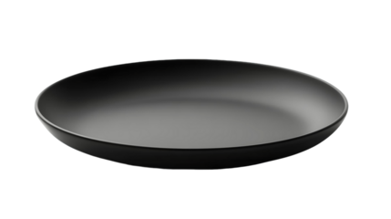 Modern matte black plate with a smooth and polished surface
