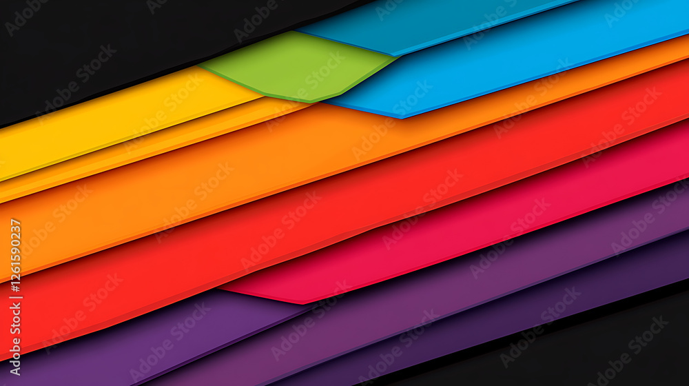 Poster colorful abstract layers design element with overlapping geometric shapes for modern backgrounds