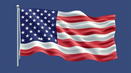Obraz premium Waving United States Flag Graphic Element Patriotic Icon