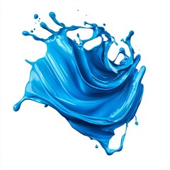 Fototapeta premium Dynamic Splash of Vivid Blue Paint Creating a Vibrant Artistic Impression in a Modern Minimalist Style