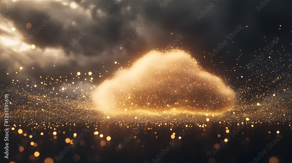 Poster surreal cloud computing artwork