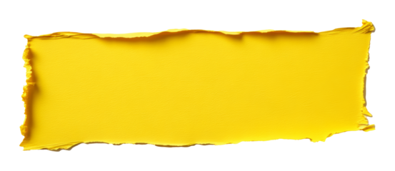 yellow paint brush stroke on transparent background, textured art concept