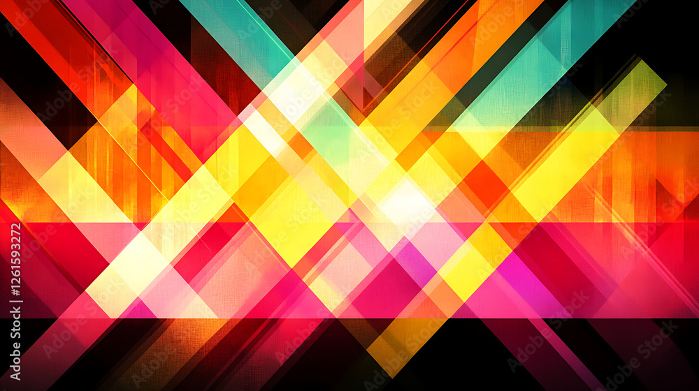 Poster colorful intersecting diagonal stripes pattern abstract background with visual texture element