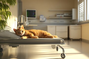 clean hospital room with bright lighting and modern furniture
