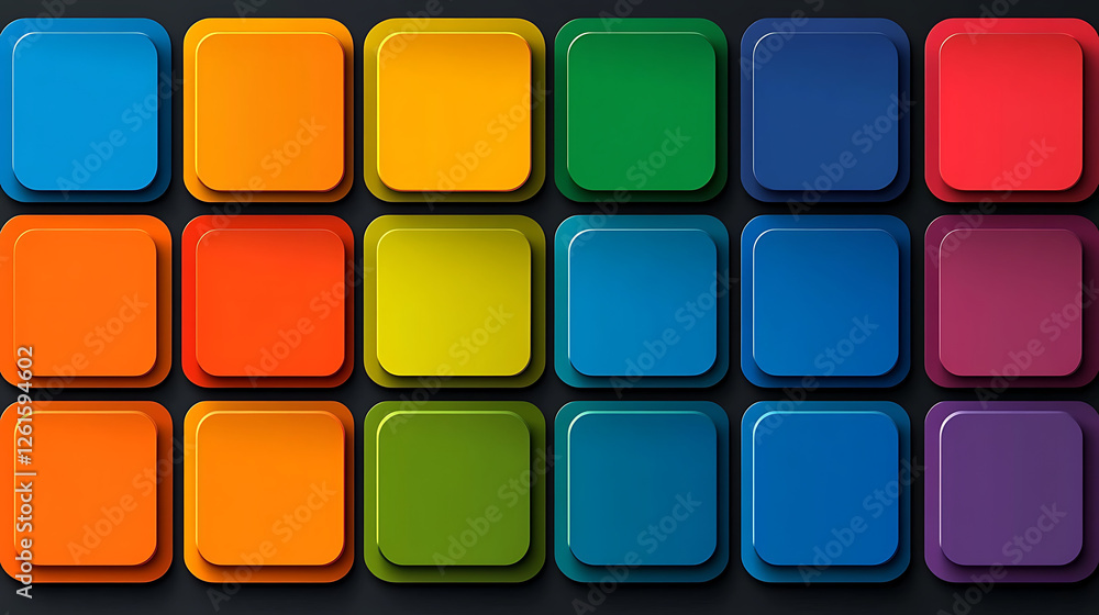 Poster colorful rounded square grid array graphic design element pattern and background texture abstract ar
