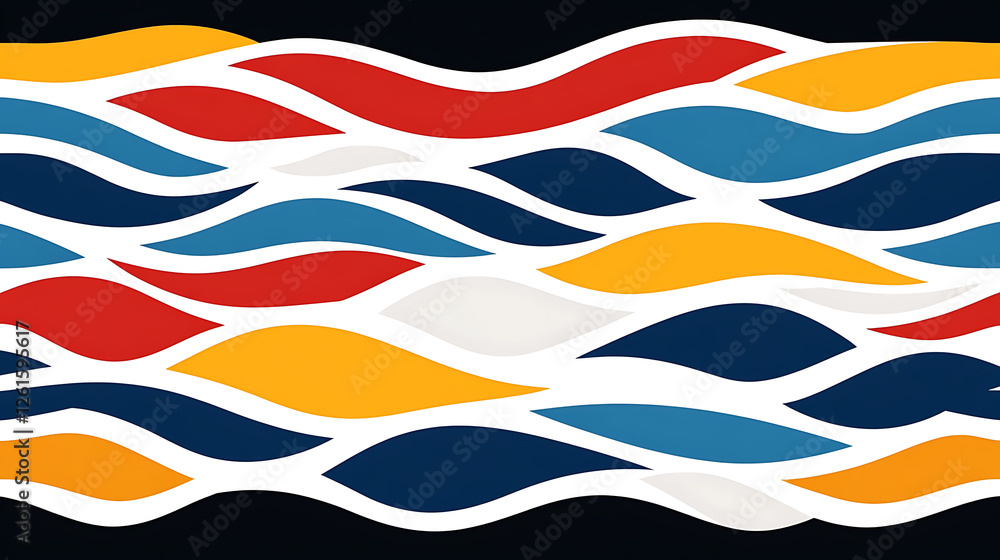 Poster colorful wave patterns abstract design with flowing shapes and dynamic composition art