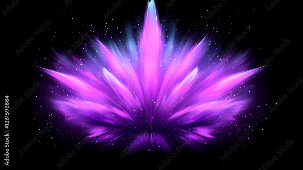 Poster cosmic bloom emanating radiance and spectral hues for digital artwork and background design element