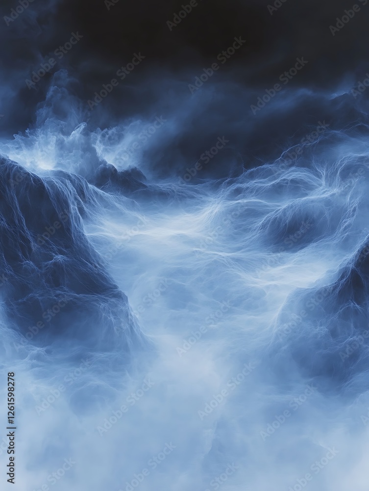 Poster Aerial view of ocean waves forming patterns