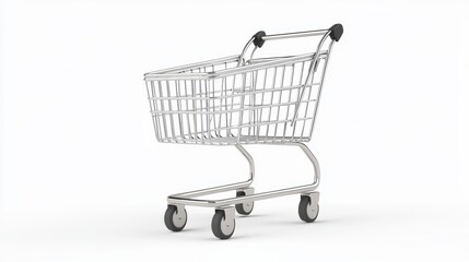 3D render of a simple shopping cart isolated on a white background. World Consumers Rights Day.
