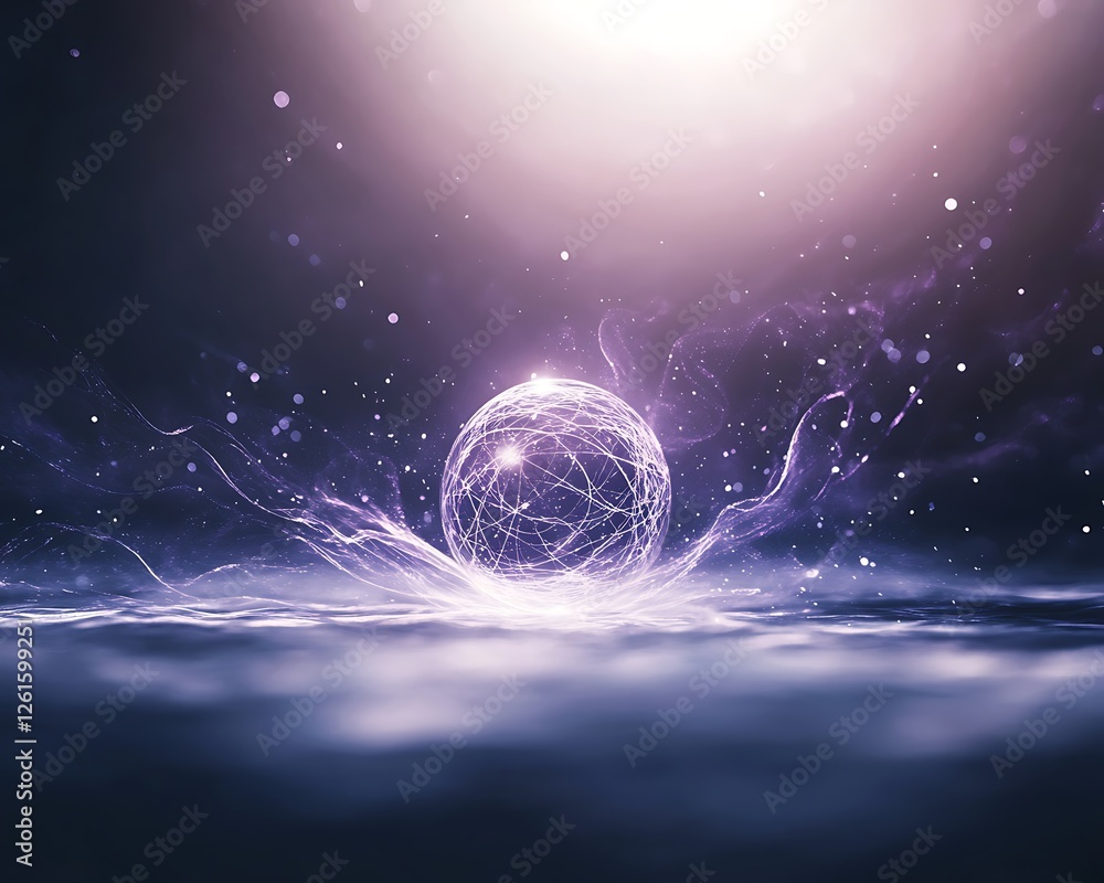 Poster ethereal glow of a quantum bit visualization