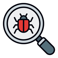 Debug Icon. Vector Illustration. Symbol of Code Inspection and Software Error Fixing