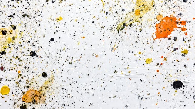 Abstract creative spots of paint on a white background