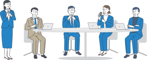 ポジティブな打ち合わせをするビジネスマン