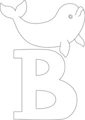 beluga whale next to letter B