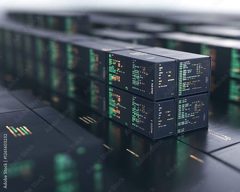 Poster AI-driven trade management interface showcasing advanced technology and efficiency in finance.