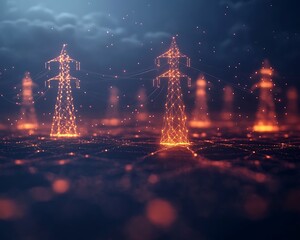 AI-controlled power distribution network concept image featuring advanced technology and infrastructure.