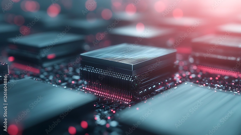 Poster a visually striking image of a hyper-modern cryptocurrency mining center illuminated at night.