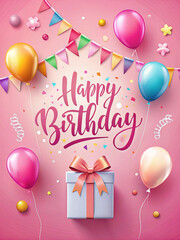 Festive Birthday Gift Card Design