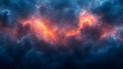 Naklejka premium Colorful Abstract Nebula in Space