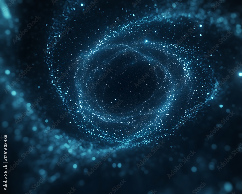 Poster a suspended holographic cloud server in a dark void, ideal for tech and sci-fi imagery.
