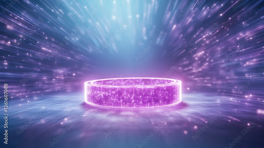 Poster A high-tech futuristic image depicting a flowing data stream, ideal for technology and digital themes.