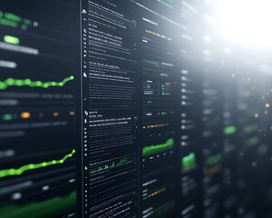 High-tech financial dashboard visualizing climate data with modern design elements.