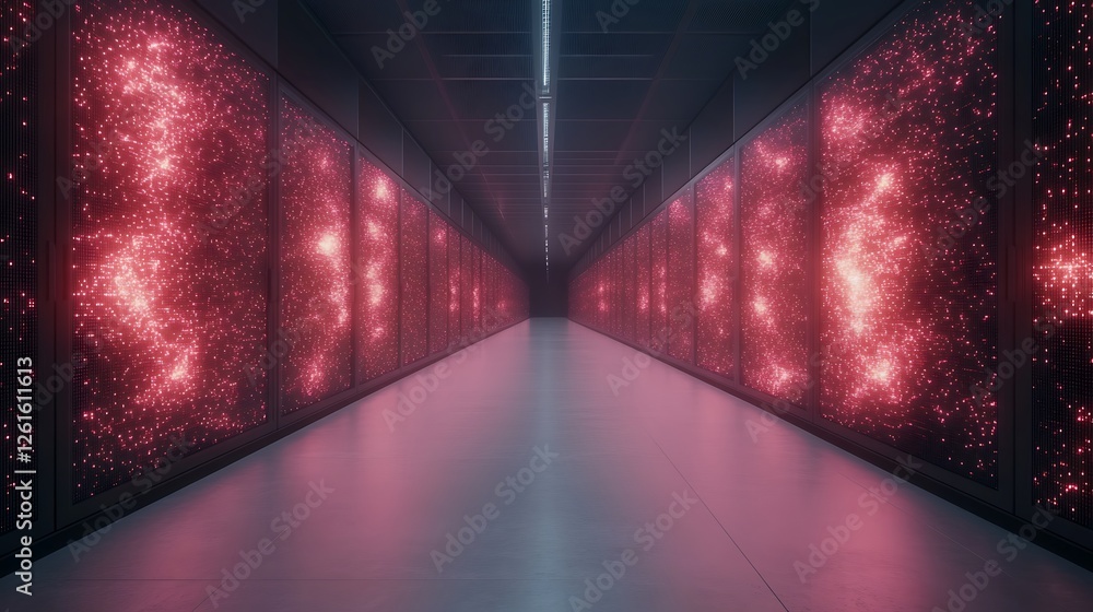 Poster Futuristic quantum computing data center image showcasing advanced technology and innovation.
