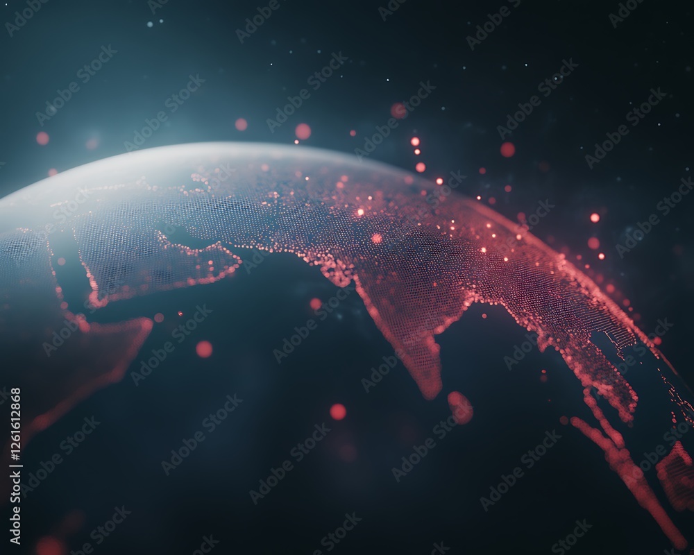 Leinwandbilder Futuristic high-tech globe representing AI-driven finance and innovation in a digital context.