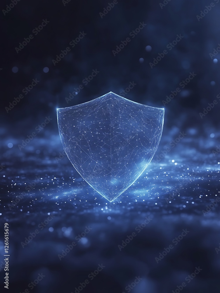 Aufkleber A futuristic cyber shield safeguarding digital streams in a visually striking image.