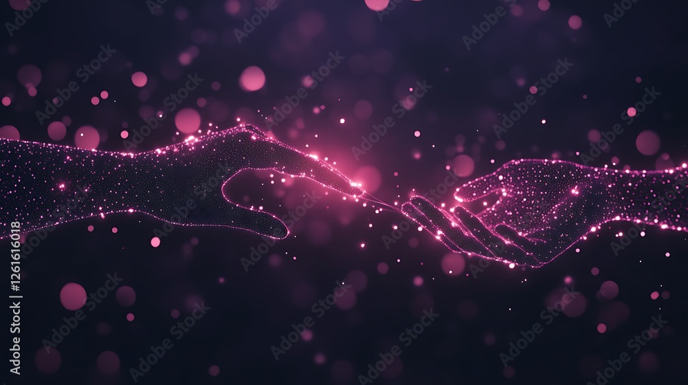Leinwandbilder Futuristic concept featuring multiple AI-generated hands in a striking visual design.