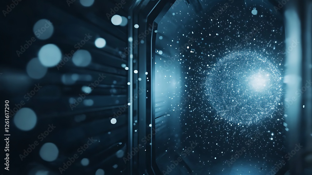 Poster A futuristic AI-powered bank security vault image showcasing advanced encryption technology.