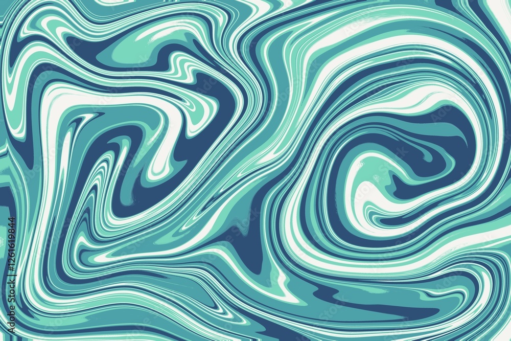 Poster blue and mint marble effect texture with liquid abstract pattern. high-quality modern background con