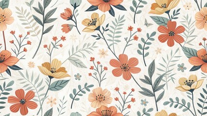 Panoramic Minimalist Flower Texture Travel Invitation Design | Botanical Backgrounds