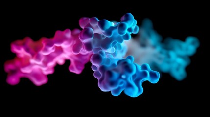 Glowing protein structure in space symbolizes scientific innovation and molecular discovery.	