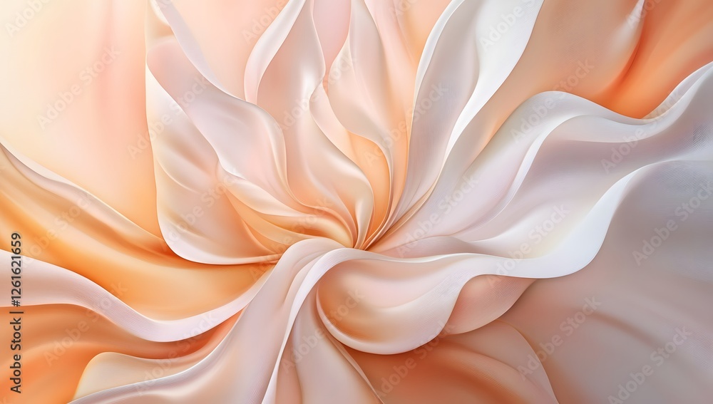 Aufkleber Abstract peach and cream fabric swirling design