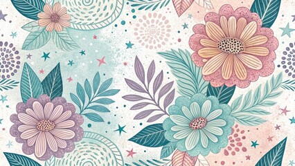 Pastel Flower Space Macro Photography: Abstract Floral Cosmos Design