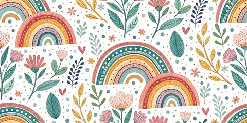 Fototapeta premium Rainbow Silhouette Photography: Organic Colorful Pattern Texture Design