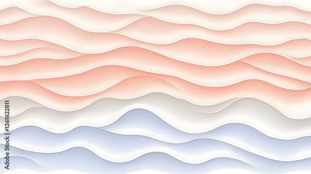 Poster dreamy abstract waves of color layered with a gentle gradient in soft pastel hues backdrop design