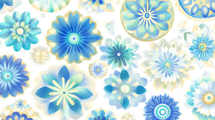 Dreamy Pastel Blue Floral Arrangement on White Backdrop for a Romantic Occasion Celebration Event