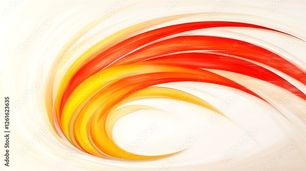 Aufkleber dynamic abstract swirl of red and yellow hues with fluid motion on light background art design
