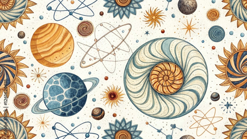 Poster scientific visualization: bokeh effect on mathematical models of nature